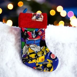 Transformers Christmas Holiday Stocking by Ruz 15" Red Fuzzy Top New